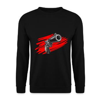 Pistole - Unisex Pullover - Schwarz - Vorne - Alina (178cm) & Michal (187cm)