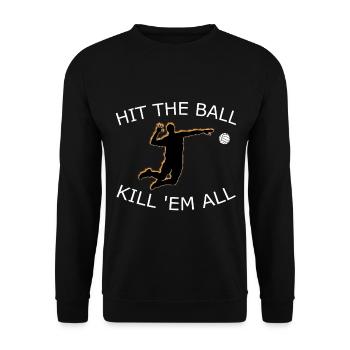 Volleyball Schmetterball Geschenk - Unisex Pullover - Schwarz - Vorne - Alina (178cm) & Michal (187cm)