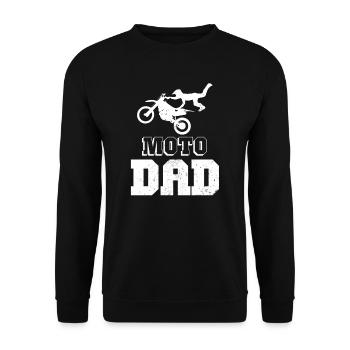 Moto Dad Dirt Bike Flying Gift - Unisex Sweatshirt - black - Front - Alina (178cm) & Michal (187cm)