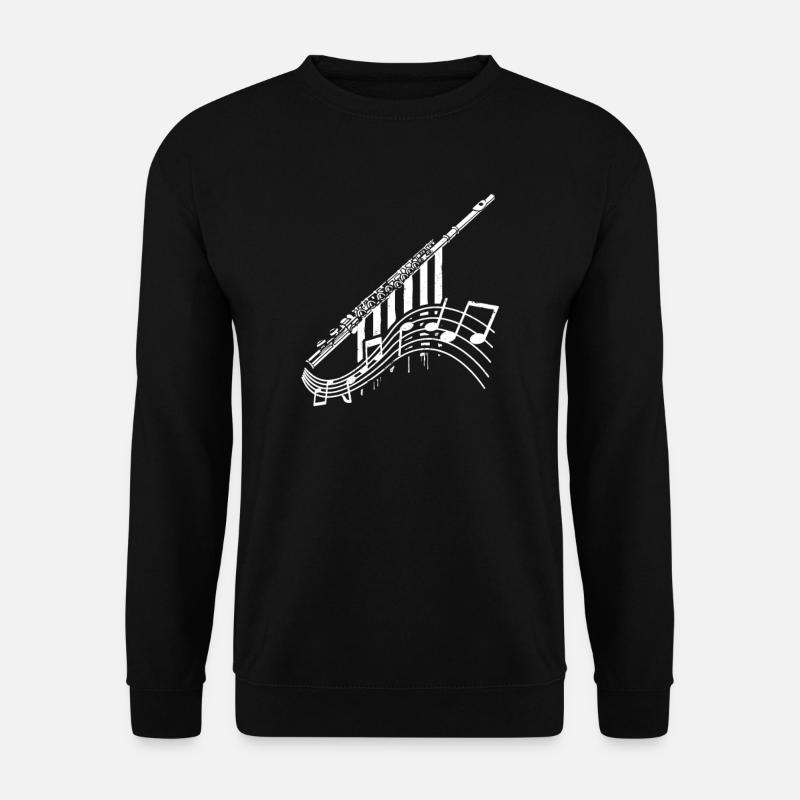 Flute Music Notes Gift - Unisex Sweatshirt - black