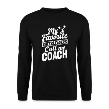 Cheer Coach Mes pom-pom girls préférées Call Me Gift - Sweat-shirt Unisexe - noir - Devant - Alina (178cm) & Michal (187cm)