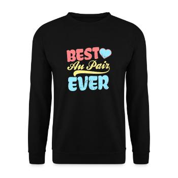 Au Pair Best Au Pair Ever Gift - Unisex Sweatshirt - black - Front - Alina (178cm) & Michal (187cm)
