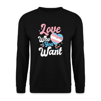 Transgender-Herz-Liebe, die Sie Geschenk wünschen - Unisex Pullover - Schwarz - Vorne - Alina (178cm) & Michal (187cm)
