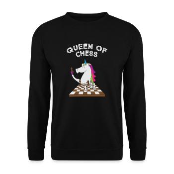Chess Queen Unicorn Queen Of Chess Gift - Unisex Sweatshirt - black - Front - Alina (178cm) & Michal (187cm)