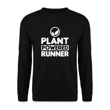 Vegan Athlete Plant Powered Runner Gift - Unisex Sweatshirt - black - Front - Alina (178cm) & Michal (187cm)