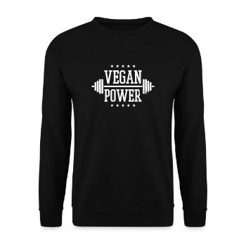Athlète Vegan Cadeau Vegan Power - Sweat-shirt Unisexe - noir - Devant - Alina (178cm) & Michal (187cm)
