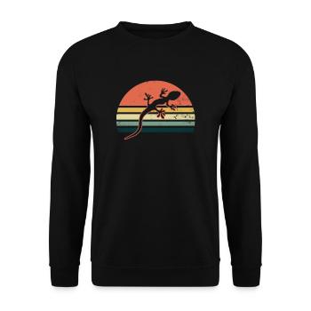 Skink Blue Skink Vintage Retro Sunset Gift - Sweat-shirt Unisexe - noir - Devant - Alina (178cm) & Michal (187cm)
