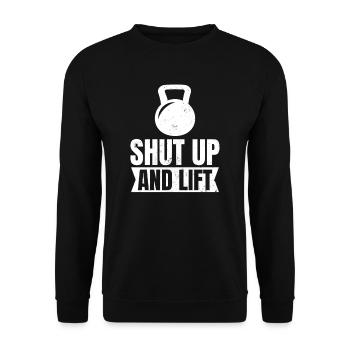 Kettlebell Shut Up And Lift Gift - Unisex Sweatshirt - black - Front - Alina (178cm) & Michal (187cm)