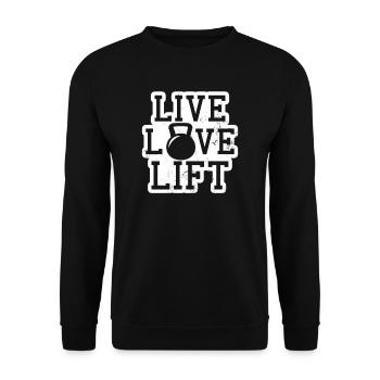 Cadeau Kettlebell Live Love Lift - Sweat-shirt Unisexe - noir - Devant - Alina (178cm) & Michal (187cm)