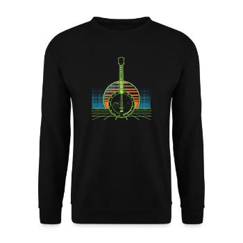 Vintage Banjo Vintage 80er Jahre Geschenk - Unisex Pullover - Schwarz - Vorne - Alina (178cm) & Michal (187cm)