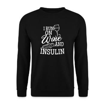 Cadeau maman et vin à l'insuline - Sweat-shirt Unisexe - noir - Devant - Alina (178cm) & Michal (187cm)