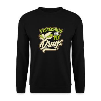 Les pistaches Les pistaches sont mon cadeau de drogue - Sweat-shirt Unisexe - noir - Devant - Alina (178cm) & Michal (187cm)