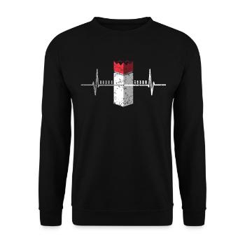 Kubb Wikingerschach Spiel - Unisex Pullover - Schwarz - Vorne - Alina (178cm) & Michal (187cm)