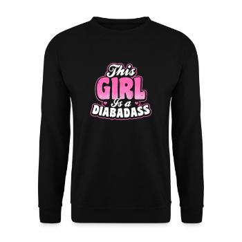 Typ 1 Diabetes Dieses Mädchen ist Diabadass Geschenk - Unisex Pullover - Schwarz - Vorne - Alina (178cm) & Michal (187cm)