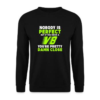 V8 Engine If You Drive Damn Close Gift - Unisex Sweatshirt - black - Front - Alina (178cm) & Michal (187cm)