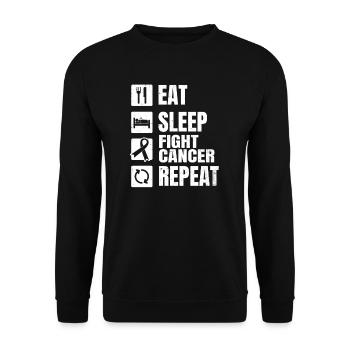 Prostate Cancer Eat Sleep Repeat Gift - Unisex Sweatshirt - black - Front - Alina (178cm) & Michal (187cm)