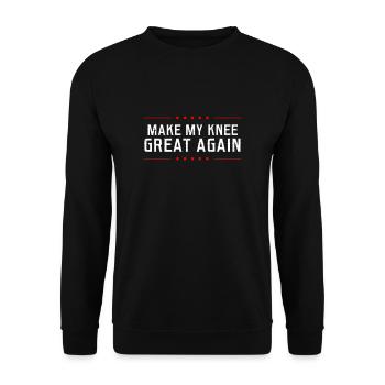 Knie-Chirurgie machen mein großes wieder Geschenk - Unisex Pullover - Schwarz - Vorne - Alina (178cm) & Michal (187cm)