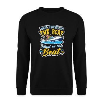 Capitaine Ce qui se passe sur le bateau reste sur le bateau - Sweat-shirt Unisexe - noir - Devant - Alina (178cm) & Michal (187cm)