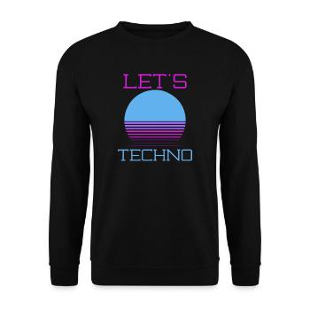 Techno Music Let es Techno - Unisex Pullover - Schwarz - Vorne - Alina (178cm) & Michal (187cm)