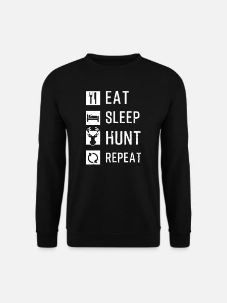 Hunter Eat Sleep Hunt Repeat - Unisex Sweatshirt - black