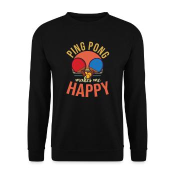 Tennis de table Ping Pong Me rend heureux - Sweat-shirt Unisexe - noir - Devant - Alina (178cm) & Michal (187cm)