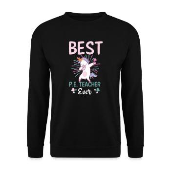 PE Teacher Best PE Teacher Ever - Unisex Sweatshirt - black - Front - Alina (178cm) & Michal (187cm)
