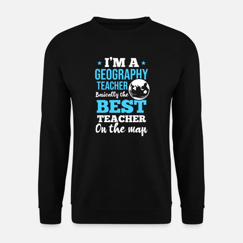 Geographielehrer Bester Lehrer auf der Karte - Unisex Pullover - Schwarz