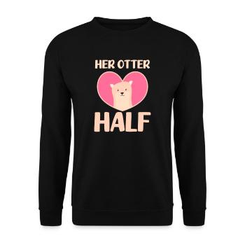 Loutre sa moitié de loutre - Sweat-shirt Unisexe - noir - Devant - Alina (178cm) & Michal (187cm)
