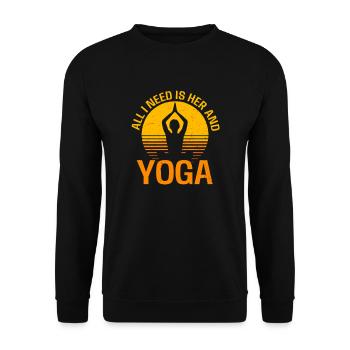 Couple Yoga All I Need Is Her Yoga - Unisex Sweatshirt - black - Front - Alina (178cm) & Michal (187cm)