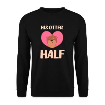 Otter His Otter Half - Unisex Sweatshirt - black - Front - Alina (178cm) & Michal (187cm)