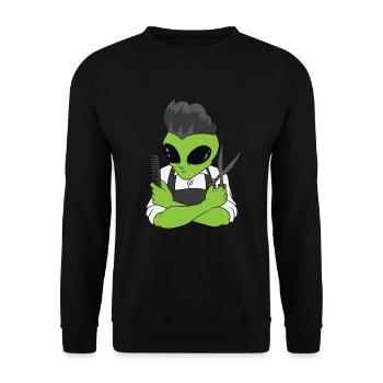 Barbier Alien - Sweat-shirt Unisexe - noir - Devant - Alina (178cm) & Michal (187cm)