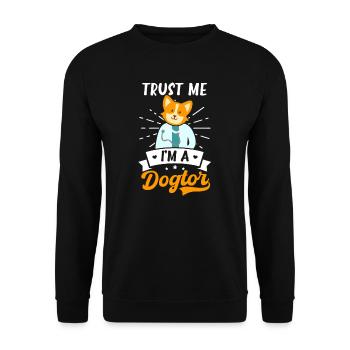 Vet Medicine I'm A Dogtor - Unisex Sweatshirt - black - Front - Alina (178cm) & Michal (187cm)