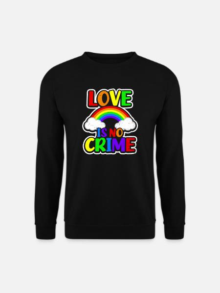Valentinstag LGBTQ Flagge Liebe ist kein Verbrechen - Unisex Pullover - Schwarz