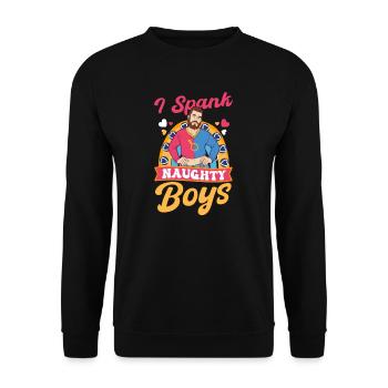 Gay Daddy Spank Naughty Boys - Unisex Pullover - Schwarz - Vorne - Alina (178cm) & Michal (187cm)