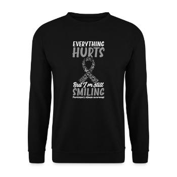 Parkinsons Awareness Everything Hurts - Unisex Sweatshirt - black - Front - Alina (178cm) & Michal (187cm)