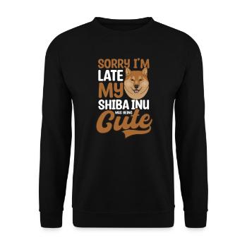 Shiba Inu Was Beeing Cute - Unisex Sweatshirt - black - Front - Alina (178cm) & Michal (187cm)
