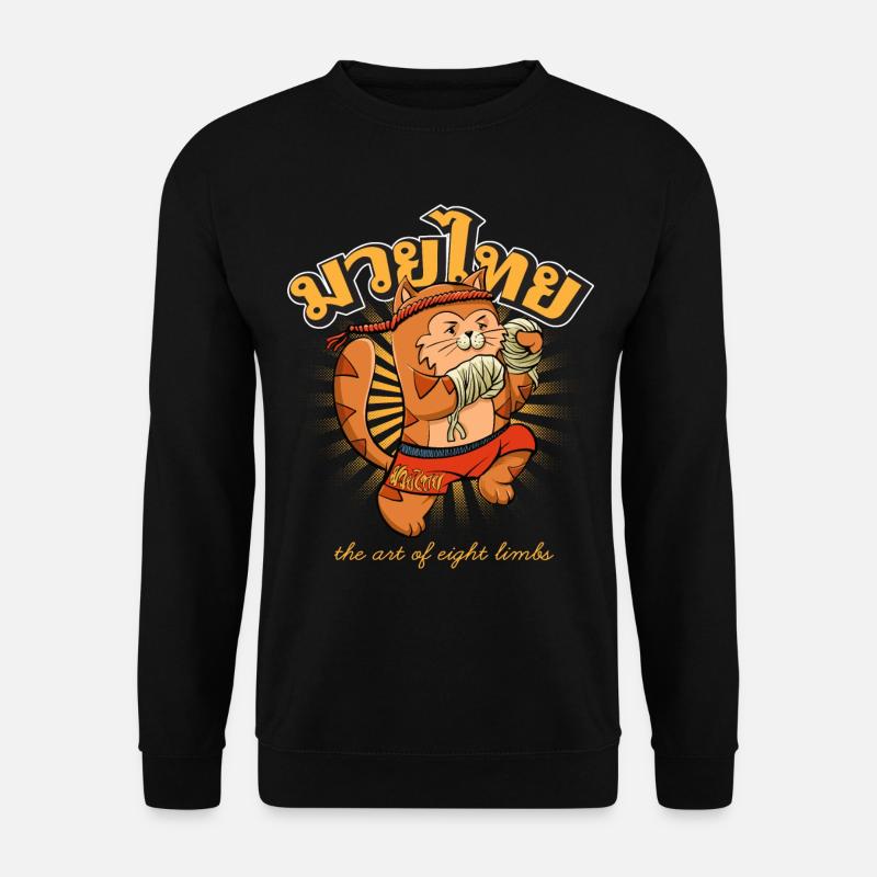 Muay Thai Kids Mascot Kitten - Unisex Sweatshirt - black