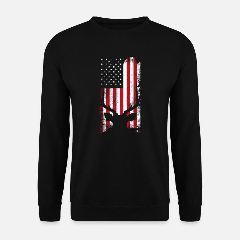 Jagd auf amerikanische Flagge - Unisex Pullover - Schwarz