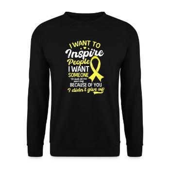 Sarcoma Cancer I Want To Inspire People - Unisex Sweatshirt - black - Front - Alina (178cm) & Michal (187cm)