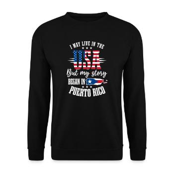 L’histoire traditionnelle portoricaine en direct aux États-Unis a commencé - Sweat-shirt Unisexe - noir - Devant - Alina (178cm) & Michal (187cm)