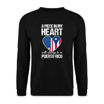 Pièce traditionnelle portoricaine dans le cœur toujours être - Sweat-shirt Unisexe - noir - Devant - Alina (178cm) & Michal (187cm)