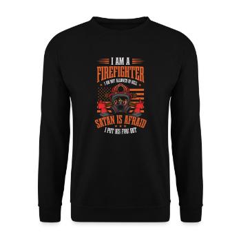 4 juillet Pompier Satan peur éteindre le feu - Sweat-shirt Unisexe - noir - Devant - Alina (178cm) & Michal (187cm)
