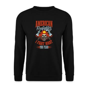 4th July Firefighter Fight What You Fear - Unisex Sweatshirt - black - Front - Alina (178cm) & Michal (187cm)