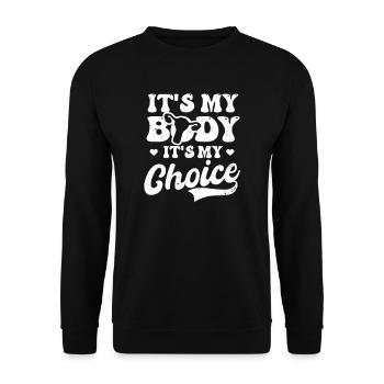 Roe v Wade Pro Choice Es ist mein Körper und meine Wahl - Unisex Pullover - Schwarz - Vorne - Alina (178cm) & Michal (187cm)