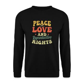 Roe v Wade Pro Choice Peace Reproduktive Rechte - Unisex Pullover - Schwarz - Vorne - Alina (178cm) & Michal (187cm)