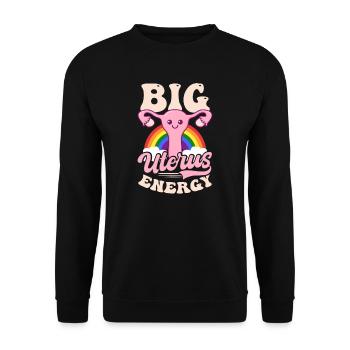 Roe v Wade Pro Choice Big Uterus Energy Arc-en-ciel - Sweat-shirt Unisexe - noir - Devant - Alina (178cm) & Michal (187cm)