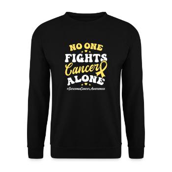 Sarcoma Cancer No One Fights Cancer Alone - Unisex Sweatshirt - black - Front - Alina (178cm) & Michal (187cm)