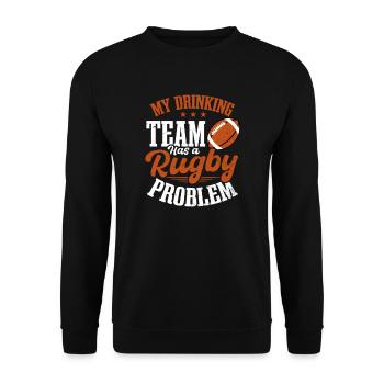 Rugby-Team hat Rugby-Problem - Unisex Pullover - Schwarz - Vorne - Alina (178cm) & Michal (187cm)