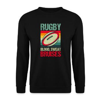 Rugby Vintage Blood Sweat Bruises - Unisex Sweatshirt - black - Front - Alina (178cm) & Michal (187cm)