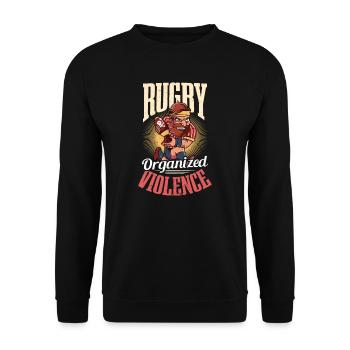 Rugby Rugby organisierte Gewalt - Unisex Pullover - Schwarz - Vorne - Alina (178cm) & Michal (187cm)